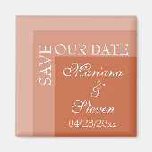 Terracotta Simple Modern Chic Script Wedding Magnet (Vorne)
