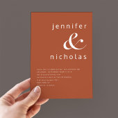 Terracotta Simple Modern Typografy Wedding Einladung