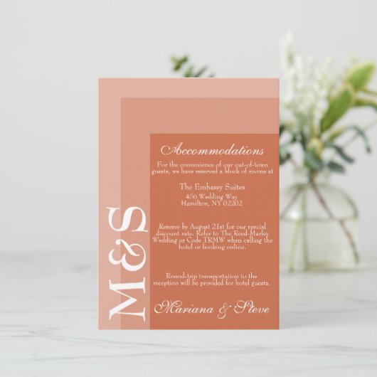 Terracotta Simple Script Wedding Dankeskarte (Stehend Vorderseite)