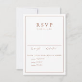 Terracotta Simple Typografy Formal Wedding RSVP Karte (Vorderseite)