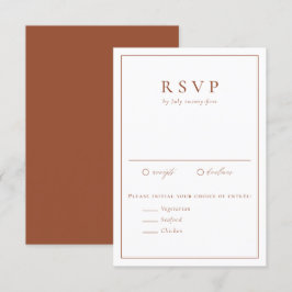 Terracotta Simple Typografy Formal Wedding RSVP Karte