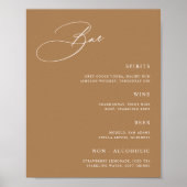 Terracotta Simple Wedding Bar Menu Poster (Vorne)