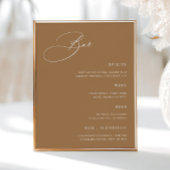 Terracotta Simple Wedding Bar Menu Poster