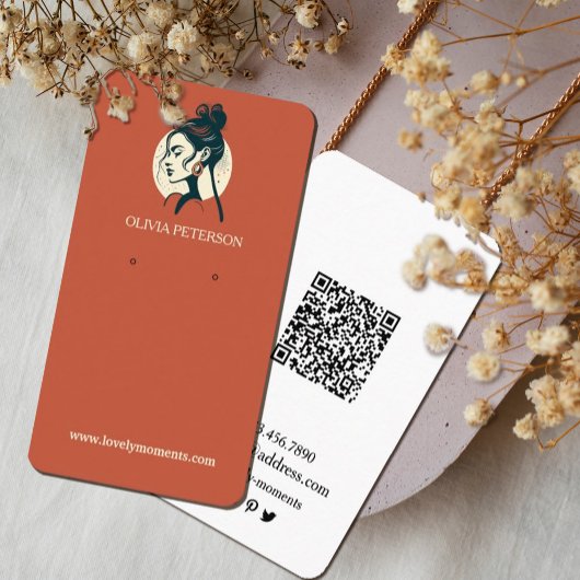 Terracotta Sommer Schmuckkollektion Ohrring Visitenkarte