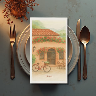 Terracotta Spanish Hacienda Hochzeit in Urlaubsort Serviette