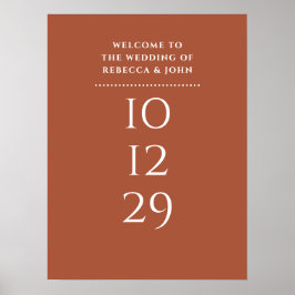 Terracotta Special Date Hochzeit Willkommenszeiche Poster