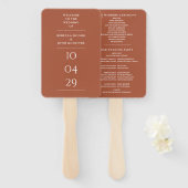 Terracotta Special Date Wedding Programm Fächer (Vorne und Hinten)
