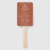 Terracotta Special Date Wedding Programm Fächer (Rückseite)