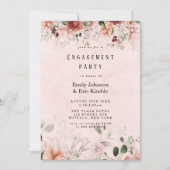 Terracotta Spring Fall Floral Engagement Party Einladung (Vorderseite)