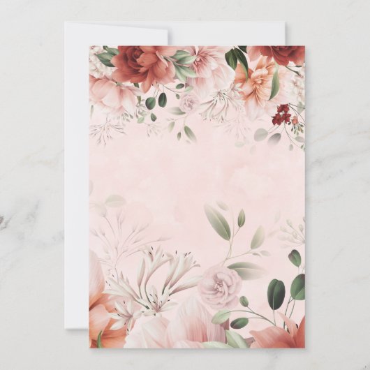 Terracotta Spring Fall Floral Paare Dusche (Rückseite)