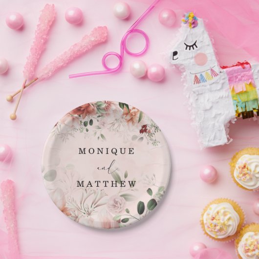 Terracotta Spring Herbst Rustikale Hochzeit Pappteller (Party)