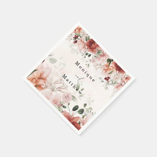 Terracotta Spring Herbst Rustikale Hochzeit Serviette (Ecke)