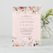 Terracotta Spring Watercolor Einladung (Stehend Vorderseite)