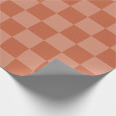 Terracotta Squares bedrückte alte Druckweise Geschenkpapier (Ecke)