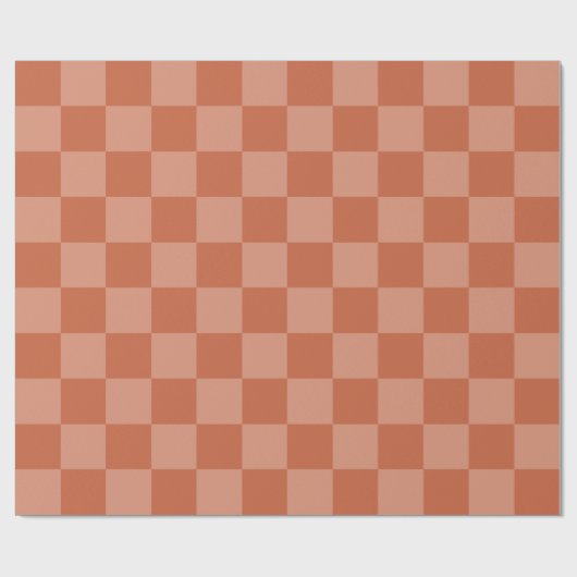 Terracotta Squares Dark and Light Squares Custom Geschenkpapier (Flach)