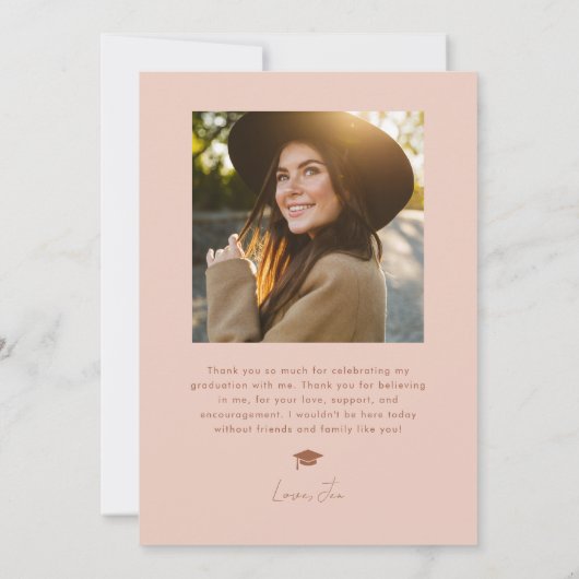 Terracotta Squiggly Wavy Line Abschluss Vielen Dan Ankündigung (Rückseite)