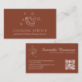 Terracotta Star Bubble Clearing Qr Code Visitenkarte (Vorne/Hinten)