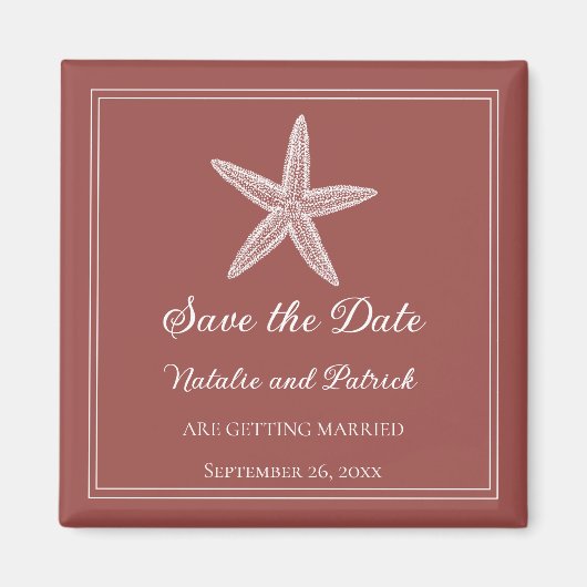 Terracotta Starfish Save the Date Magnet (Vorne)