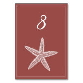 Terracotta Starfish Tischnummer Card (Rückseite)