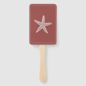Terracotta Starfish Wedding Hand Fans Fächer (Rückseite)