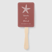 Terracotta Starfish Wedding Hand Fans Fächer (Vorderseite)