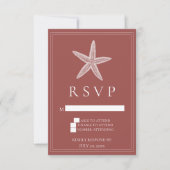 Terracotta Starfish Wedding RSVP Card Karte (Vorderseite)