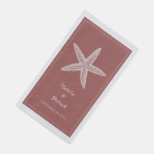 Terracotta Starfish Wedding Serviette (Ecke)