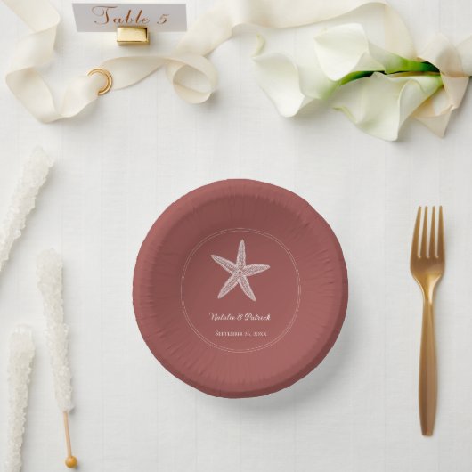 Terracotta Starfish Wedgepaper Bowls Pappteller (Hochzeit)