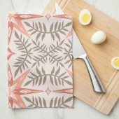 Terracotta Stars & Vines Boho Muster Geschirrtuch (Viertel Falte)