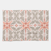 Terracotta Stars & Vines Boho Muster Geschirrtuch (Horizontal)