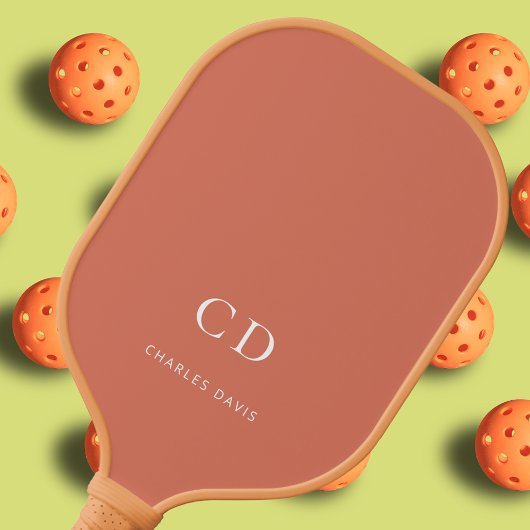 Terracotta stausty earth monogram initials name pickleball schläger