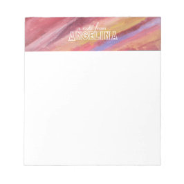 Terracotta-Streifen mit Aquarellfarbe, weiß Notizblock