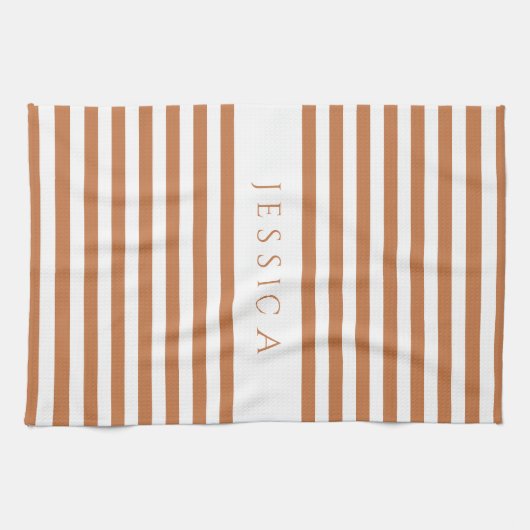 Terracotta Streifen Mustername Geschirrtuch (Horizontal)