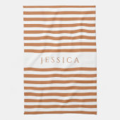 Terracotta Streifen Mustername Geschirrtuch (Vertikal)