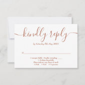 Terracotta String Lights Floral Wedding RSVP Karte (Vorderseite)