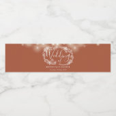 Terracotta String Lights Floral Wedding Wasserflaschenetikett (Einzelnes Label)