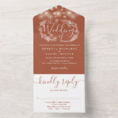 Terracotta String Lights Foliage Wedding All In One Einladung (Innen Boden)