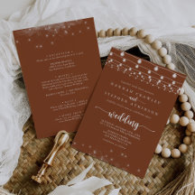 Terracotta String Lights Front & Back Wedding