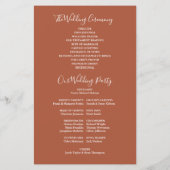 Terracotta String Lights Hochzeitsprogramm (Rückseite)