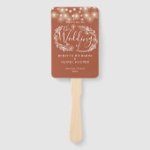 Terracotta String Lights Hochzeitsprogramm Fächer (Vorderseite)