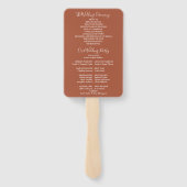 Terracotta String Lights Hochzeitsprogramm Fächer (Rückseite)