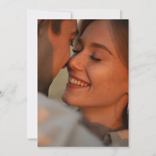 Terracotta String Lights Script Foto Wedding Einladung (Rückseite)