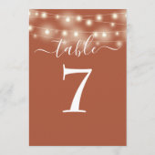 Terracotta String Lights Tischnummer (Rückseite)