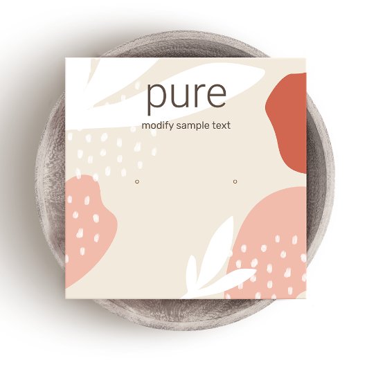 Terracotta Stud Earring Juwelier Display Quadratische Visitenkarte