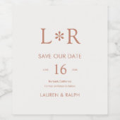 Terracotta | Stylish Wedding Save the Date Wine Weinetikett (Einzelnes Label)