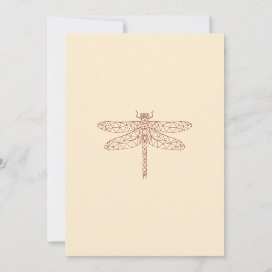 Terracotta Summer Fall Dragonfly Einladung (Rückseite)