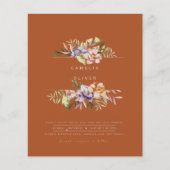 Terracotta Summer Floral Wedding Einladung QR Code (Vorderseite)