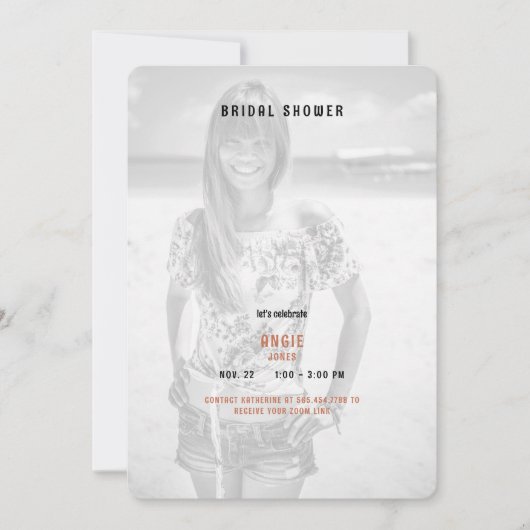 Terracotta Summer Foto Brautparty Einladung (Vorderseite)