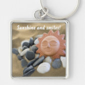 Terracotta Sun Ornamente Felsen und Sandstrand The Schlüsselanhänger (Vorne)