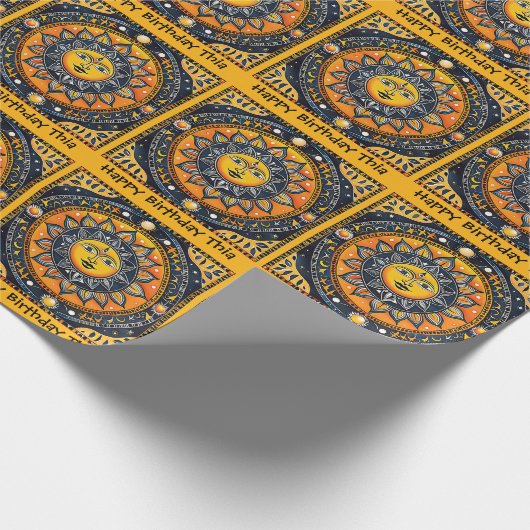 Terracotta Sun Personalize Geschenkpapier (Ecke)